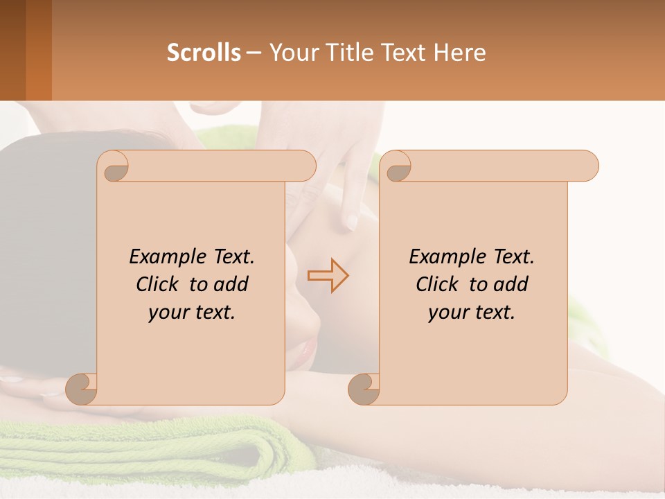 A Woman Getting A Massage With Her Hands On Her Head PowerPoint Template