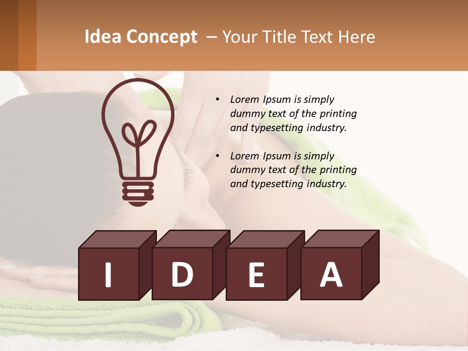 A Woman Getting A Massage With Her Hands On Her Head PowerPoint Template