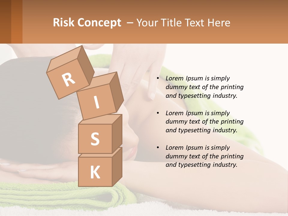 A Woman Getting A Massage With Her Hands On Her Head PowerPoint Template