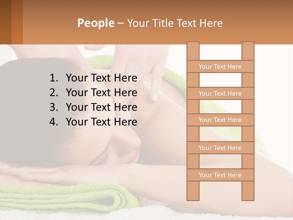 A Woman Getting A Massage With Her Hands On Her Head PowerPoint Template