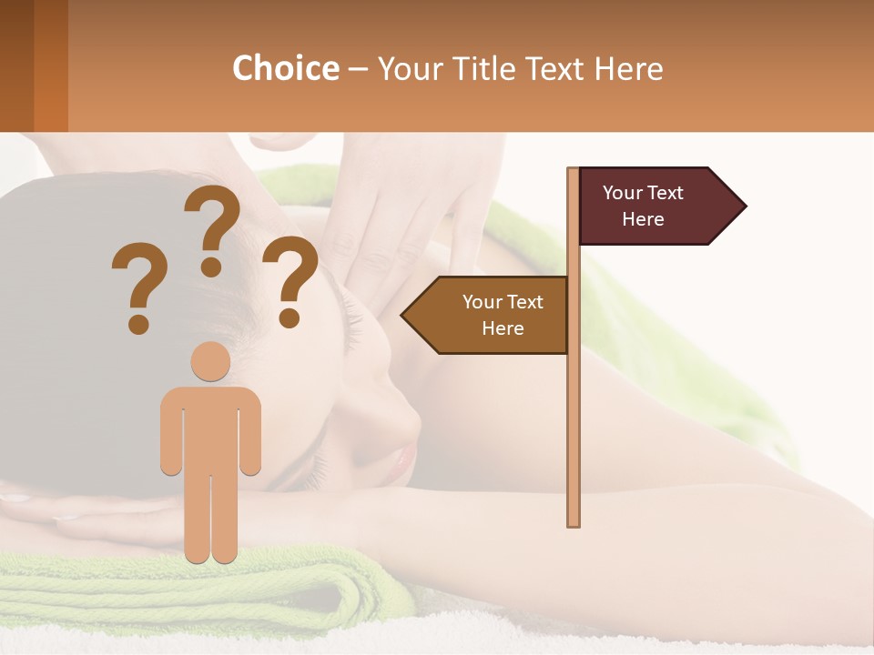 A Woman Getting A Massage With Her Hands On Her Head PowerPoint Template