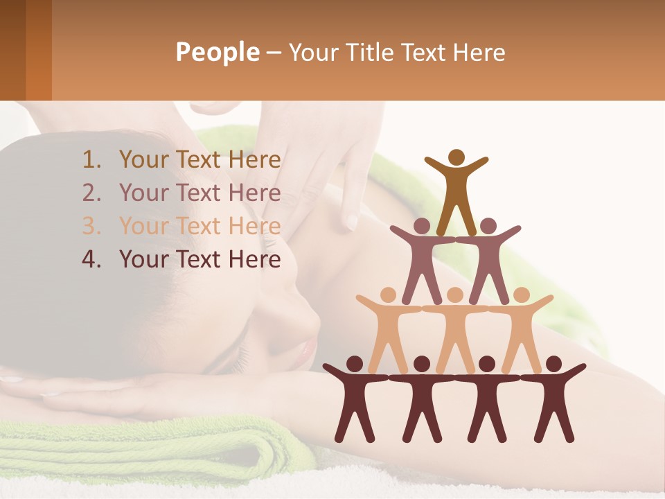 A Woman Getting A Massage With Her Hands On Her Head PowerPoint Template