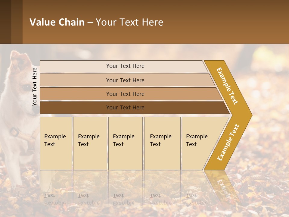 A Small Dog Is Standing In The Leaves PowerPoint Template