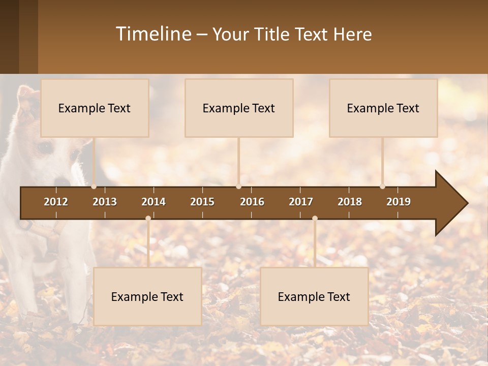 A Small Dog Is Standing In The Leaves PowerPoint Template