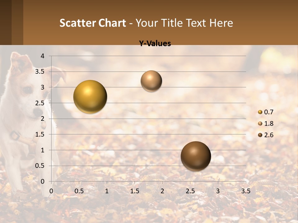 A Small Dog Is Standing In The Leaves PowerPoint Template
