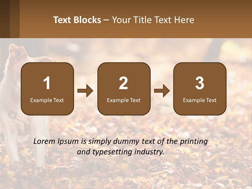 A Small Dog Is Standing In The Leaves PowerPoint Template