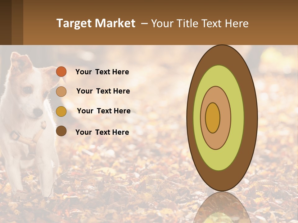 A Small Dog Is Standing In The Leaves PowerPoint Template