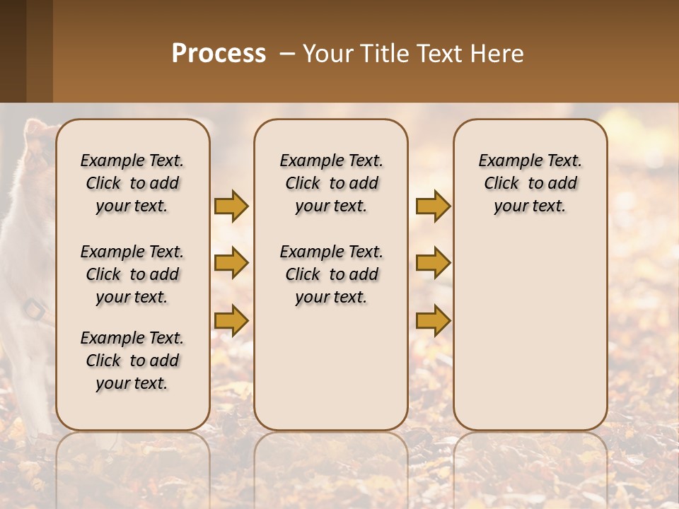 A Small Dog Is Standing In The Leaves PowerPoint Template