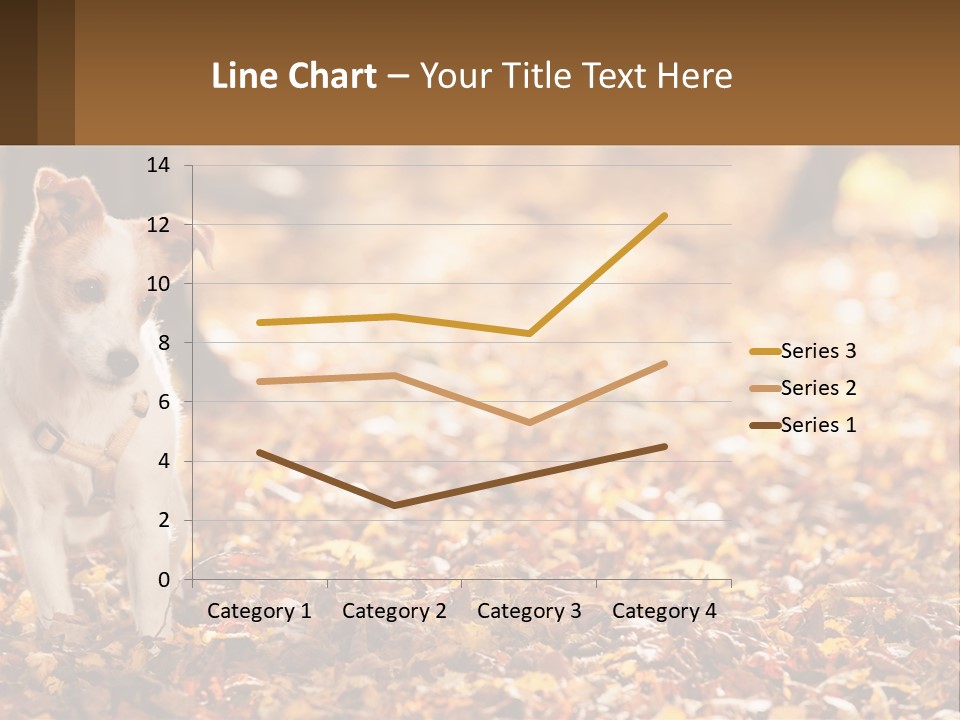 A Small Dog Is Standing In The Leaves PowerPoint Template