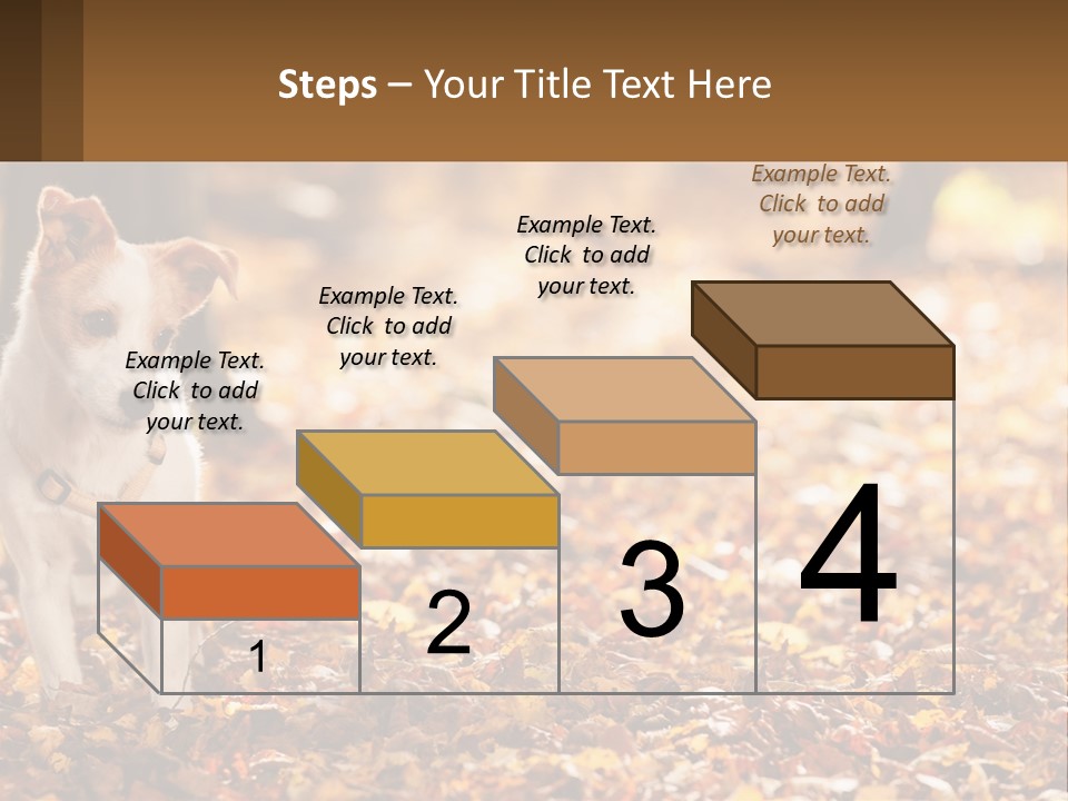 A Small Dog Is Standing In The Leaves PowerPoint Template