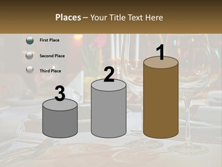 A Table Set For A Formal Dinner With Wine Glasses PowerPoint Template