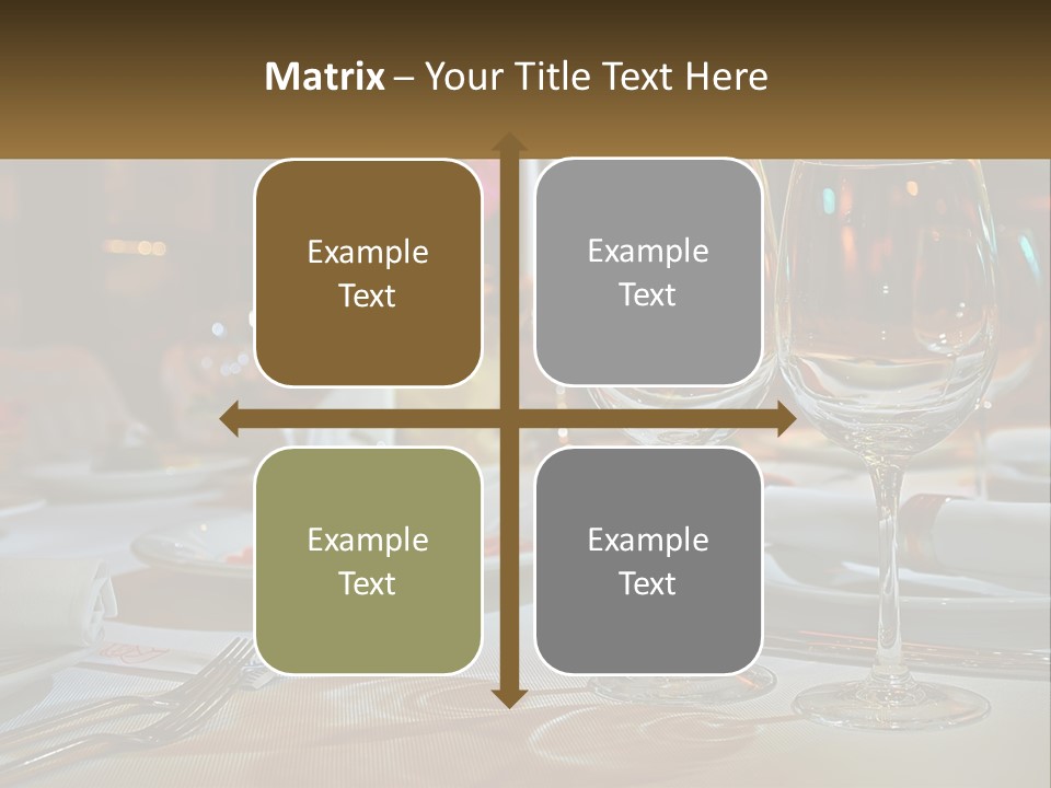 A Table Set For A Formal Dinner With Wine Glasses PowerPoint Template