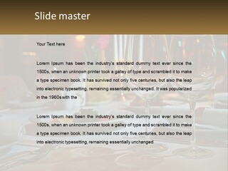 A Table Set For A Formal Dinner With Wine Glasses PowerPoint Template