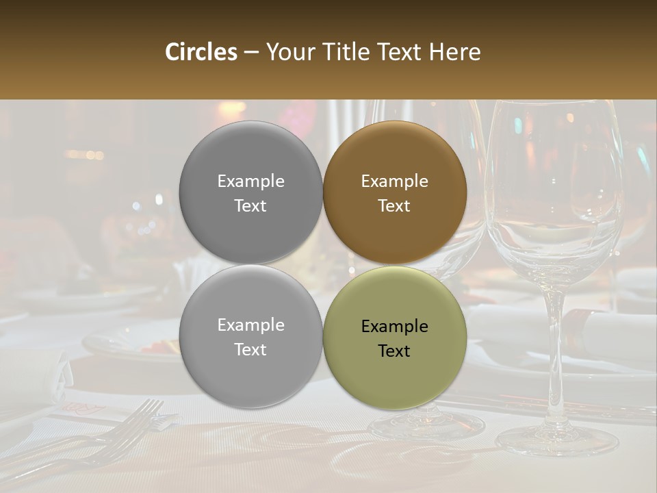 A Table Set For A Formal Dinner With Wine Glasses PowerPoint Template