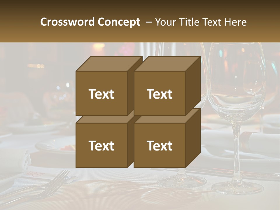 A Table Set For A Formal Dinner With Wine Glasses PowerPoint Template