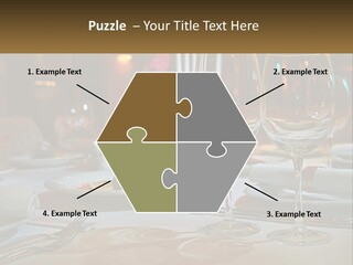 A Table Set For A Formal Dinner With Wine Glasses PowerPoint Template