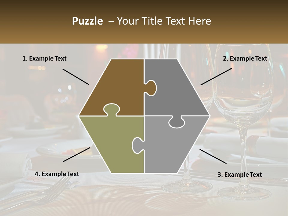 A Table Set For A Formal Dinner With Wine Glasses PowerPoint Template