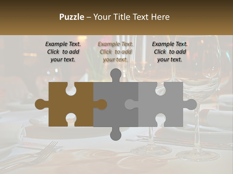 A Table Set For A Formal Dinner With Wine Glasses PowerPoint Template