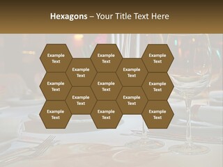 A Table Set For A Formal Dinner With Wine Glasses PowerPoint Template