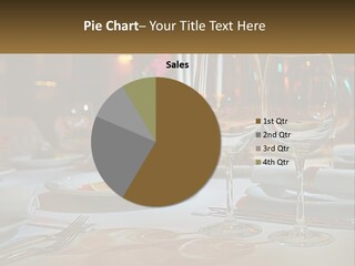 A Table Set For A Formal Dinner With Wine Glasses PowerPoint Template