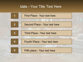 A Table Set For A Formal Dinner With Wine Glasses PowerPoint Template