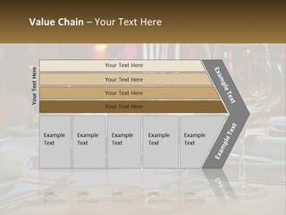 A Table Set For A Formal Dinner With Wine Glasses PowerPoint Template