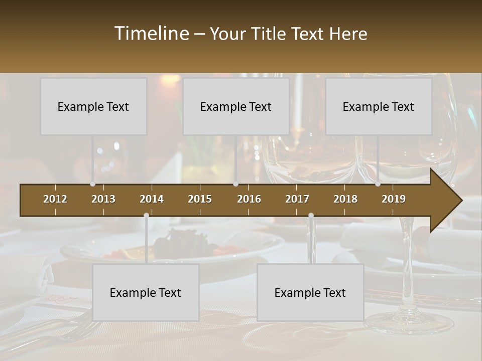 A Table Set For A Formal Dinner With Wine Glasses PowerPoint Template