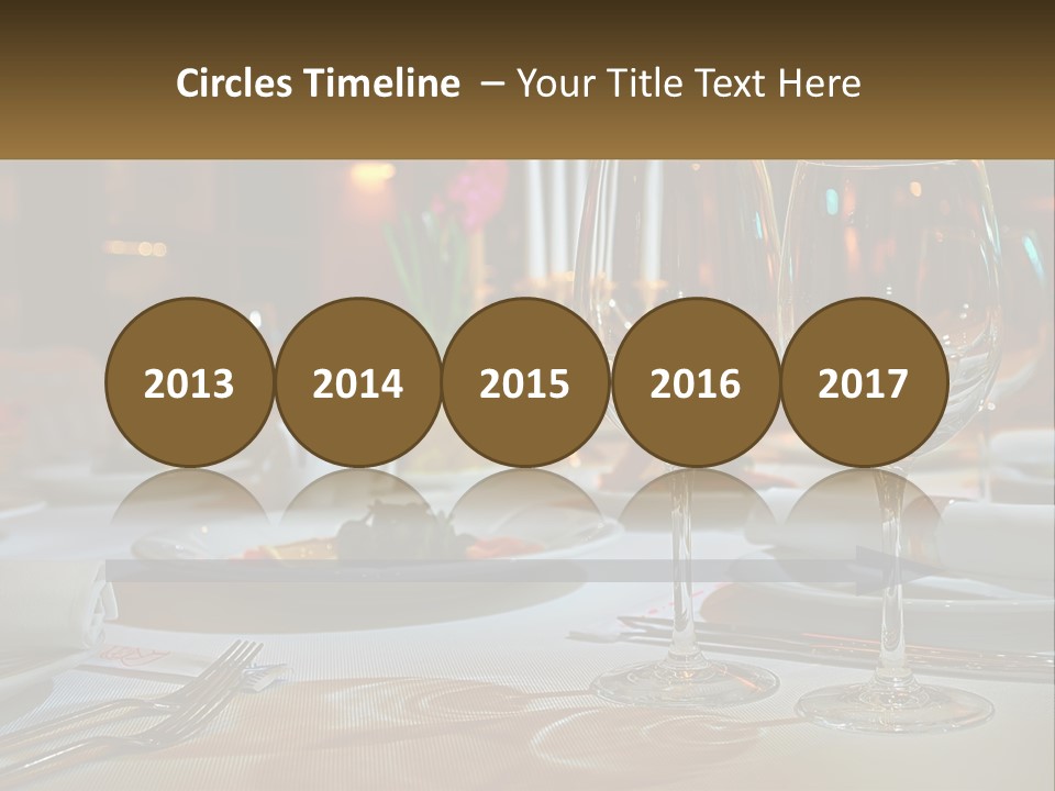 A Table Set For A Formal Dinner With Wine Glasses PowerPoint Template