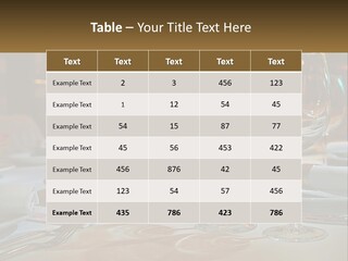 A Table Set For A Formal Dinner With Wine Glasses PowerPoint Template