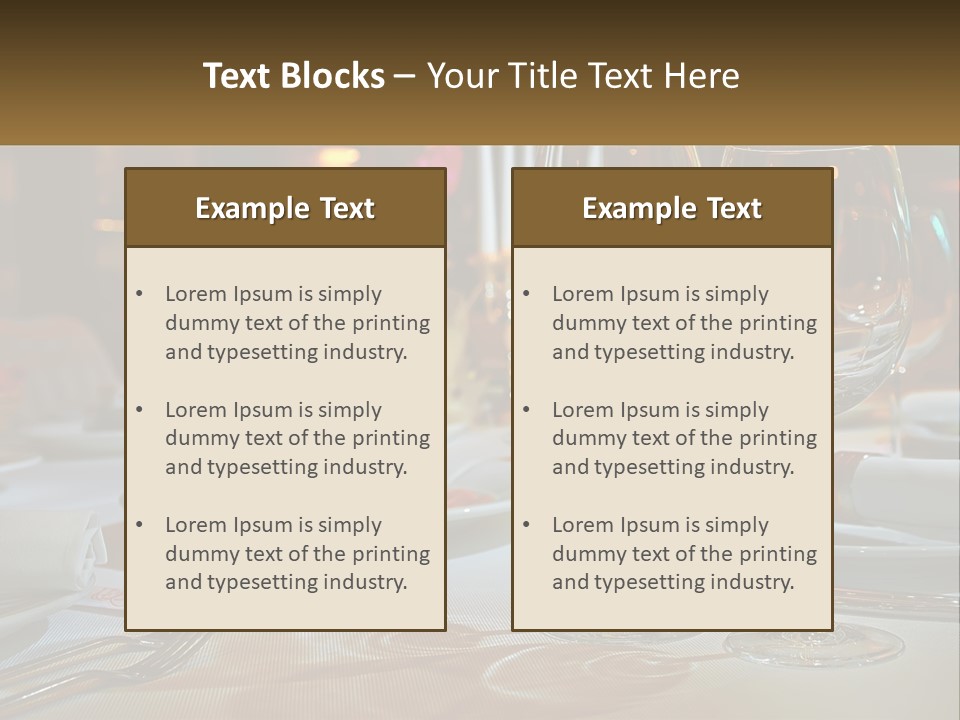 A Table Set For A Formal Dinner With Wine Glasses PowerPoint Template