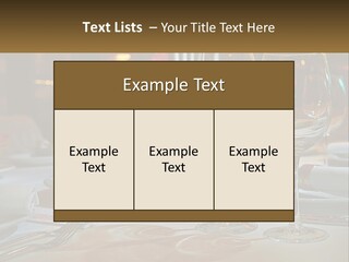 A Table Set For A Formal Dinner With Wine Glasses PowerPoint Template