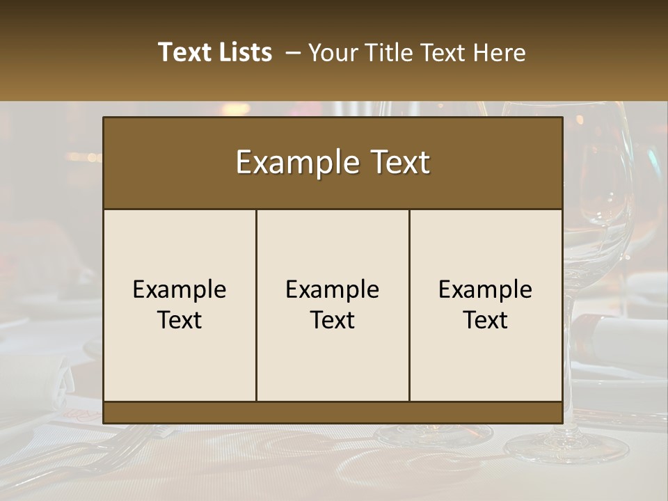 A Table Set For A Formal Dinner With Wine Glasses PowerPoint Template