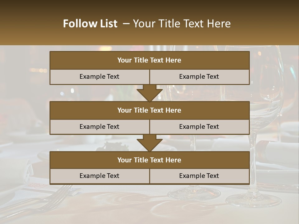 A Table Set For A Formal Dinner With Wine Glasses PowerPoint Template