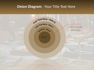 A Table Set For A Formal Dinner With Wine Glasses PowerPoint Template