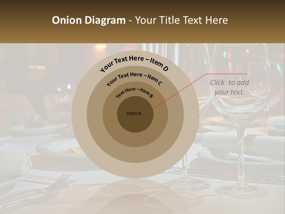 A Table Set For A Formal Dinner With Wine Glasses PowerPoint Template