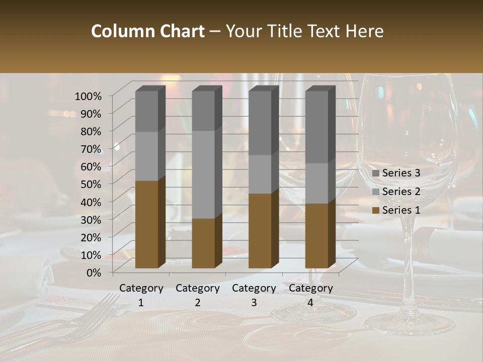 A Table Set For A Formal Dinner With Wine Glasses PowerPoint Template