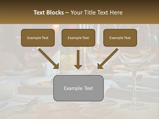 A Table Set For A Formal Dinner With Wine Glasses PowerPoint Template