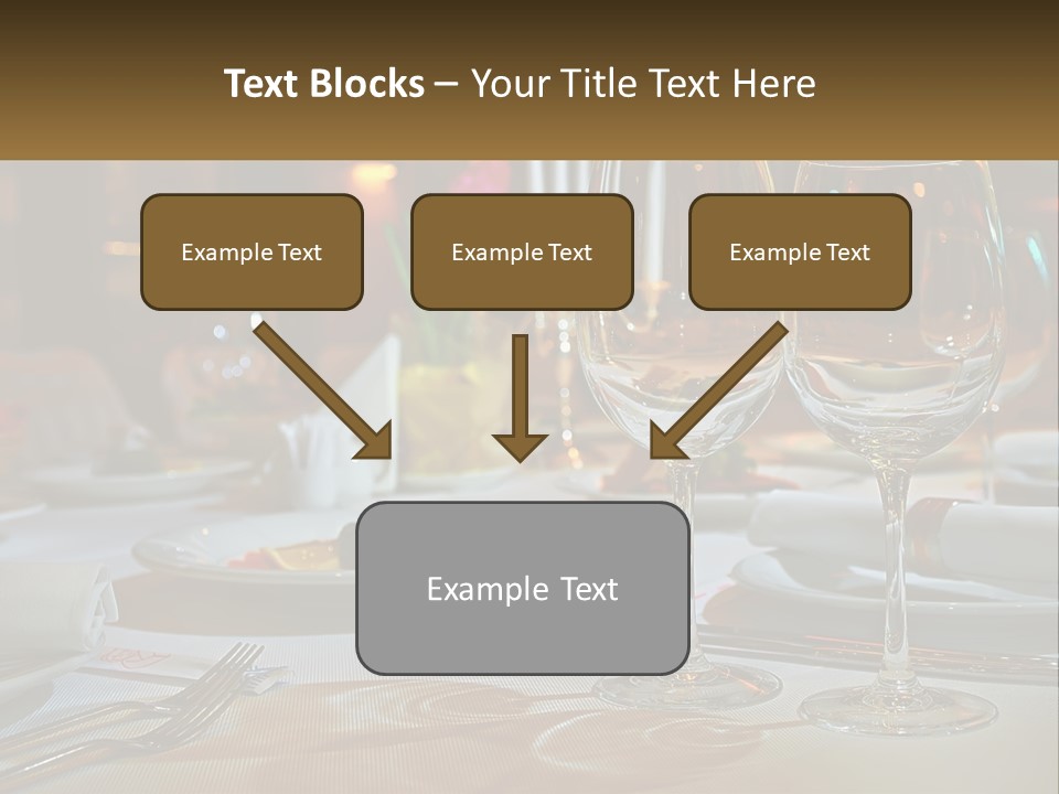 A Table Set For A Formal Dinner With Wine Glasses PowerPoint Template