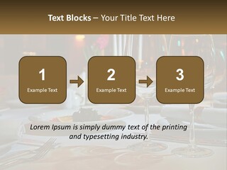 A Table Set For A Formal Dinner With Wine Glasses PowerPoint Template