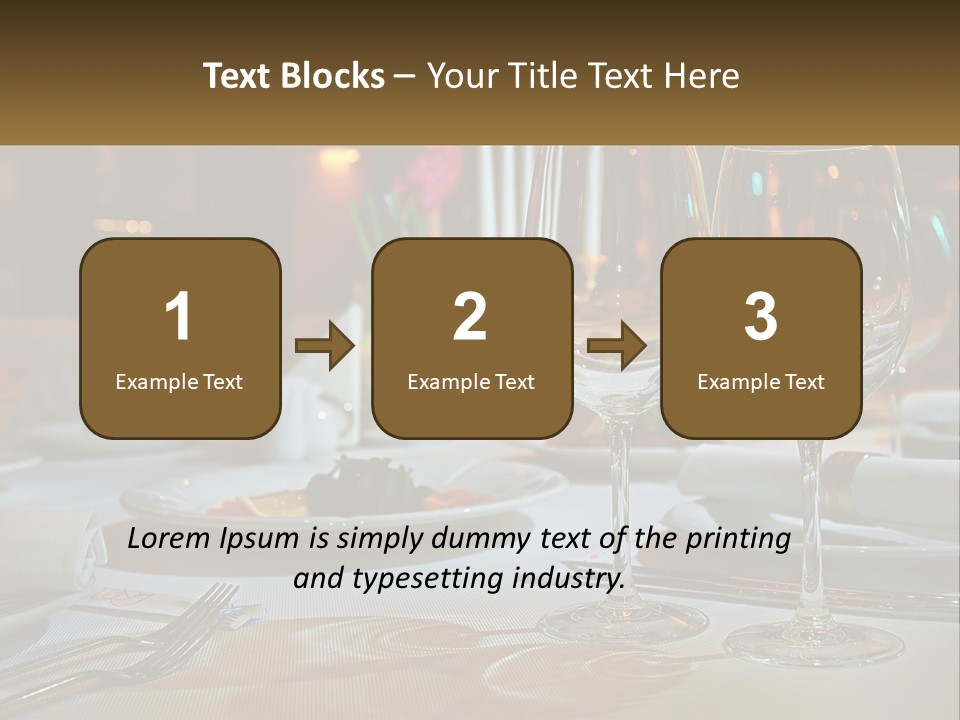 A Table Set For A Formal Dinner With Wine Glasses PowerPoint Template