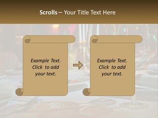 A Table Set For A Formal Dinner With Wine Glasses PowerPoint Template