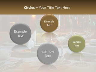 A Table Set For A Formal Dinner With Wine Glasses PowerPoint Template