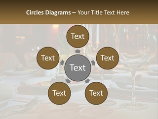 A Table Set For A Formal Dinner With Wine Glasses PowerPoint Template