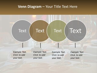 A Table Set For A Formal Dinner With Wine Glasses PowerPoint Template