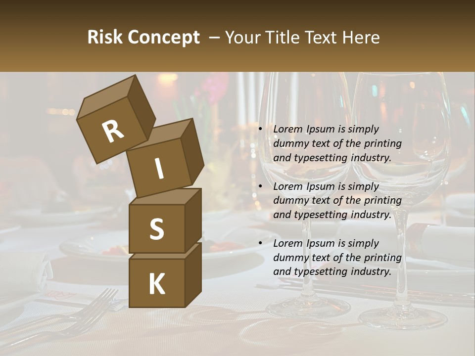 A Table Set For A Formal Dinner With Wine Glasses PowerPoint Template