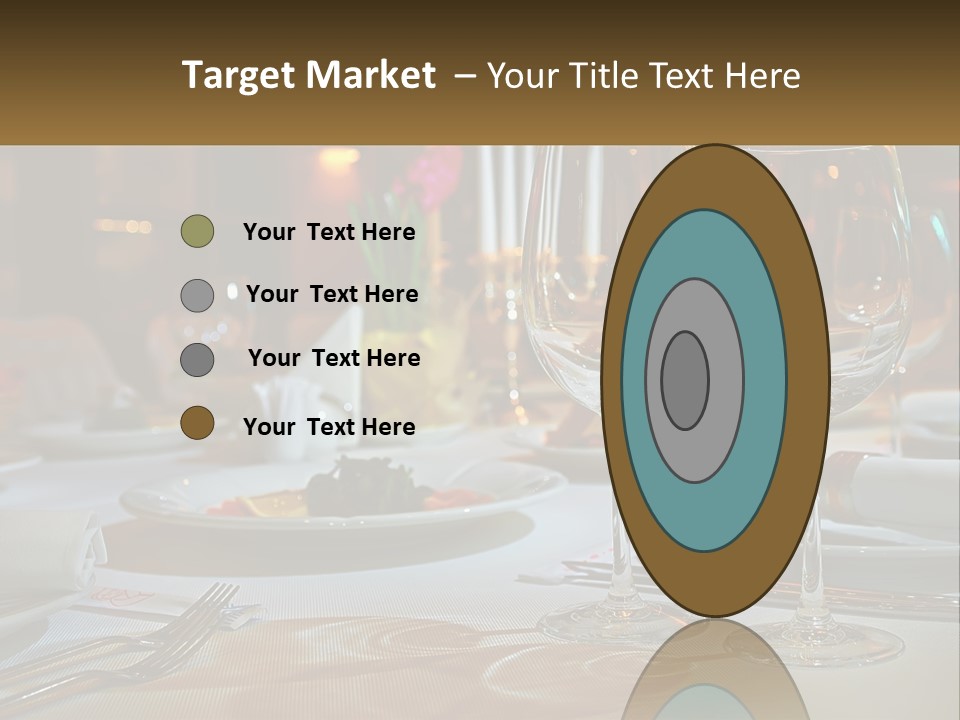 A Table Set For A Formal Dinner With Wine Glasses PowerPoint Template