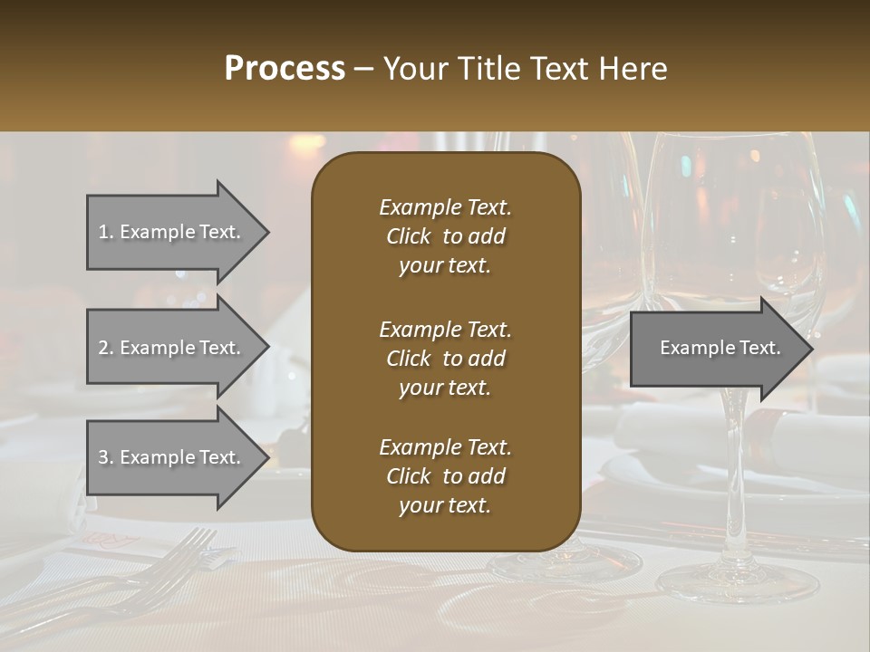 A Table Set For A Formal Dinner With Wine Glasses PowerPoint Template