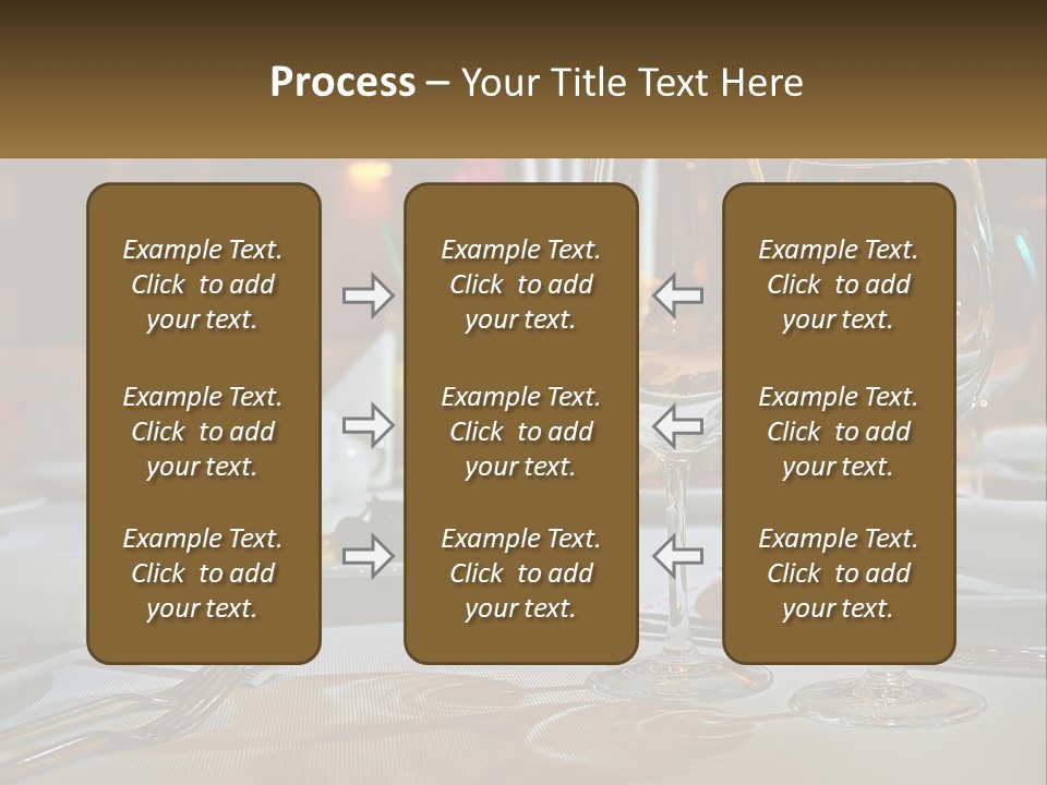 A Table Set For A Formal Dinner With Wine Glasses PowerPoint Template
