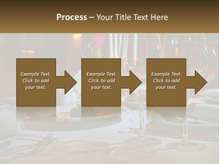 A Table Set For A Formal Dinner With Wine Glasses PowerPoint Template
