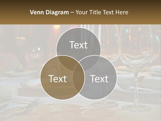 A Table Set For A Formal Dinner With Wine Glasses PowerPoint Template